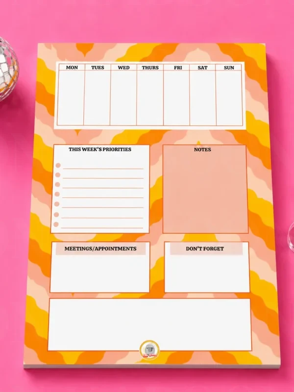 Funky Pattern Weekly Planner A5 Notepad | Loon Kaboon