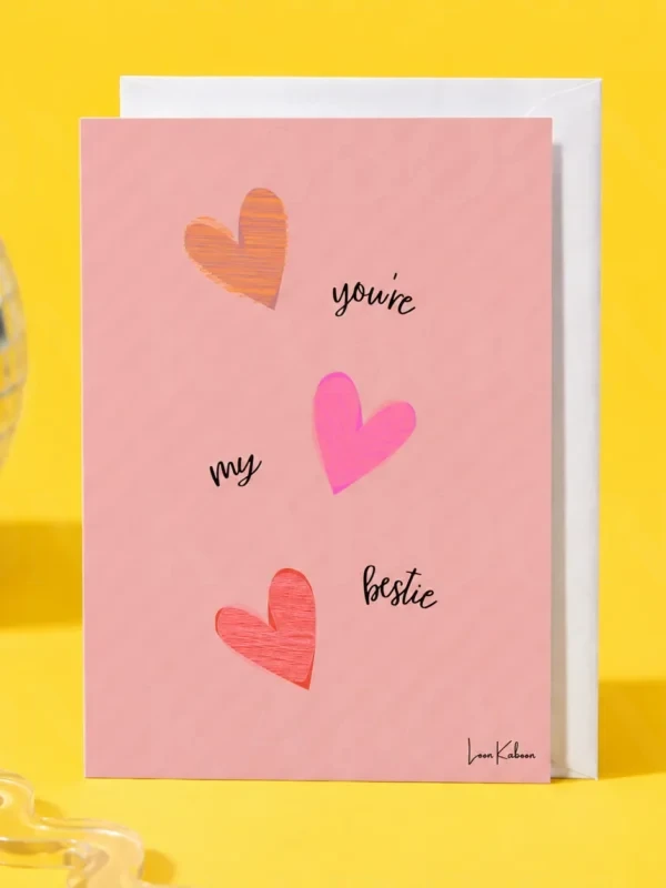 07_Bestie_Card Funky You’re My Bestie Greeting Card | Loon Kaboon