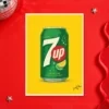 Retro Layered 7Up Can Print – A3 print mockup