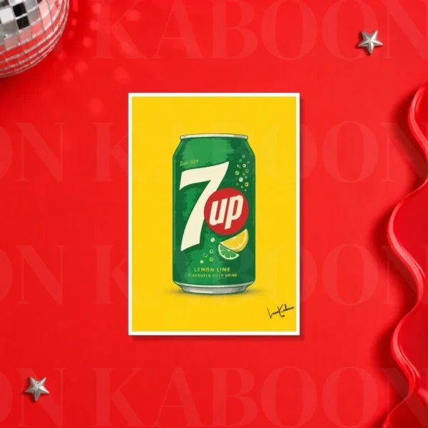 Retro Layered 7Up Can Print – A5 print mockup