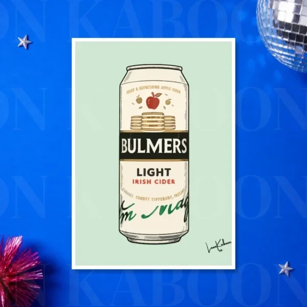 Bulmers_Light_A3 Retro Layered Bulmers Light Can Print – A3 print mockup