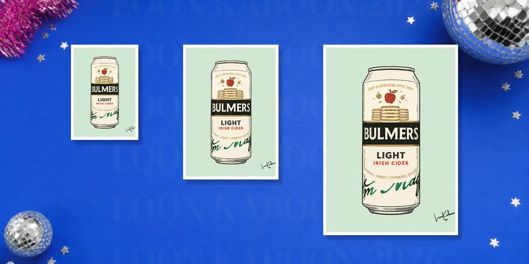 Retro Layered Bulmers Light Can Print – Bulmers Light A5 A4 A3 Comparison