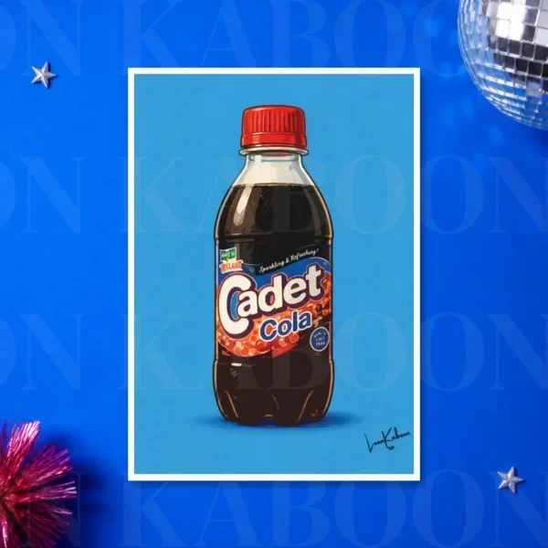 Retro Layered Cadet Cola Print – A3 print mockup