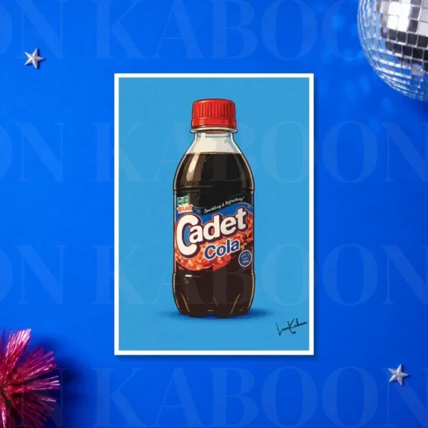 Retro Layered Cadet Cola Print – A4 print mockup