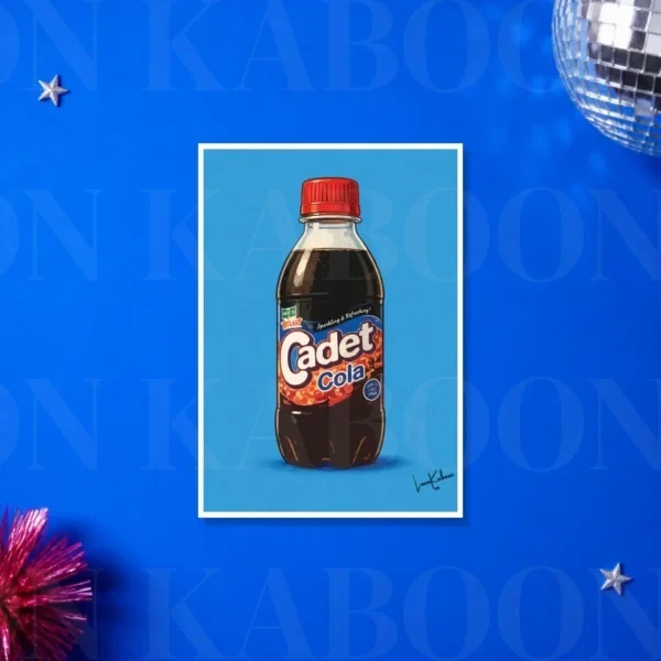 Retro Layered Cadet Cola Print – A5 print mockup