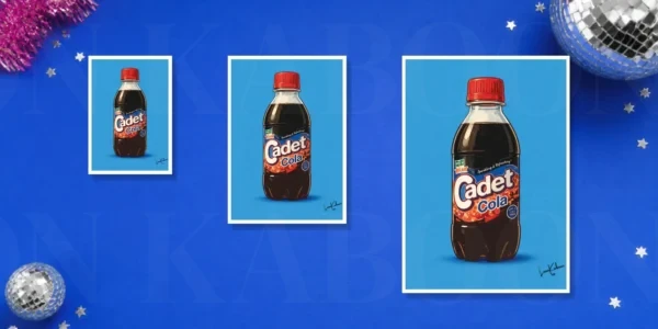 Cadet_Cola_A5_A4_A3_Comparison Retro Layered Cadet Cola Print – A5, A4 and A3 size comparison