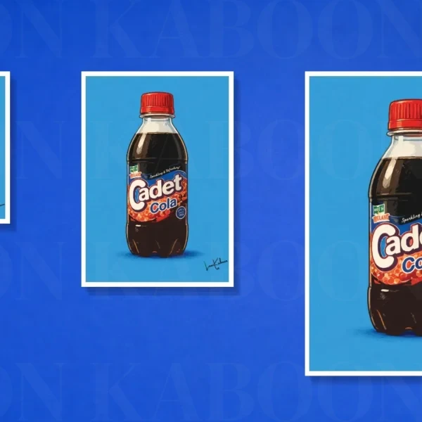 Retro Layered Cadet Cola Print – A5, A4 and A3 size comparison