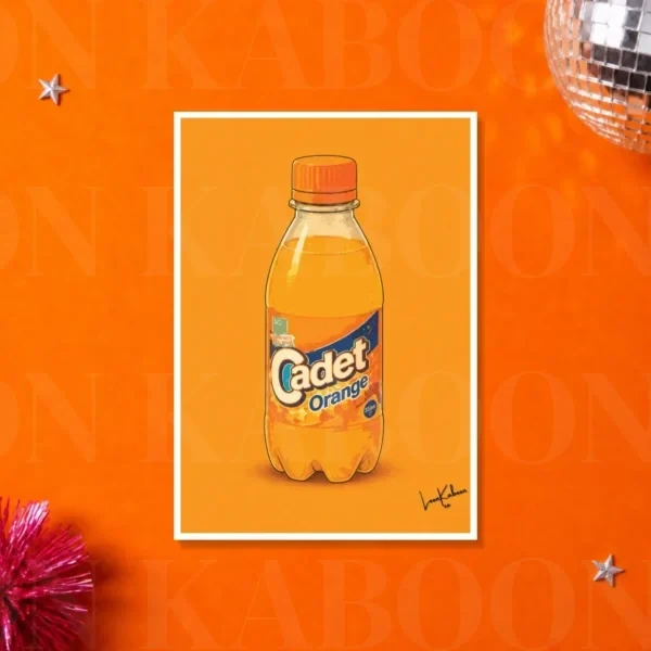 Retro Layered Cadet Orange Print – A4 print mockup