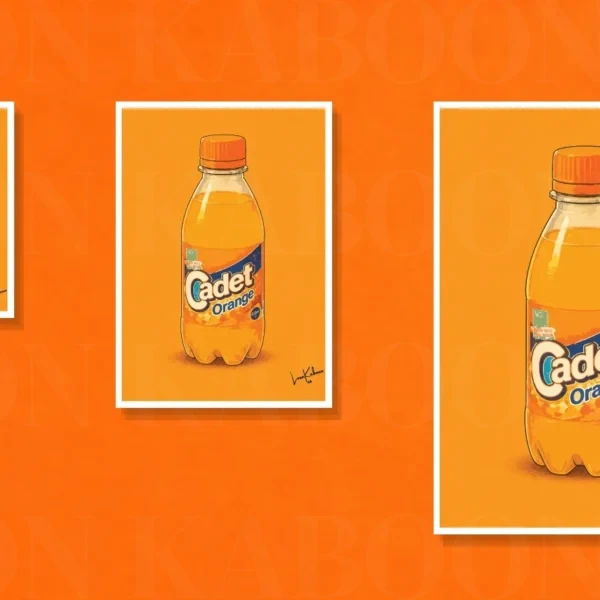 Retro Layered Cadet Orange Print – A5, A4 and A3 size comparison