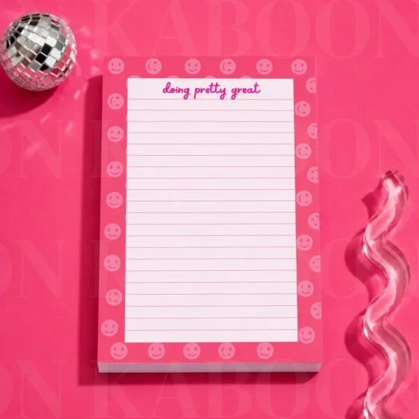 Smiley Doing Pretty Great A5 Notepad Smiley ‘Doing Pretty Great’ A5 Notepad | Loon Kaboon