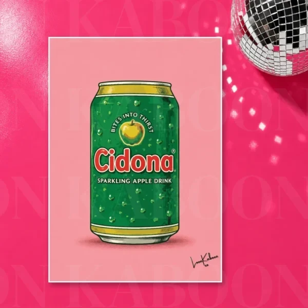 Retro Layered Cidona Can Print – A3 print mockup