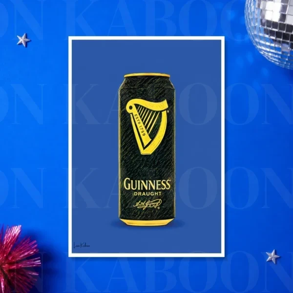 Retro Layered Guinness Can Print – A3 print mockup