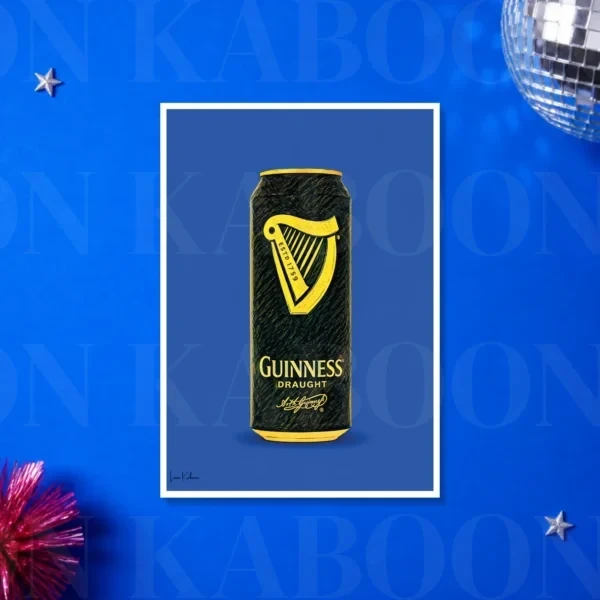 Retro Layered Guinness Can Print – A4 print mockup