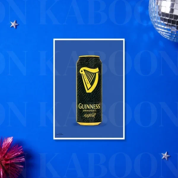 Retro Layered Guinness Can Print – A5 print mockup