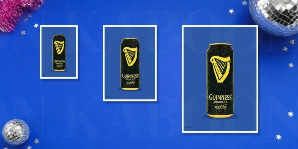 Retro Layered Guinness Can Print – A5, A4 and A3 size comparison