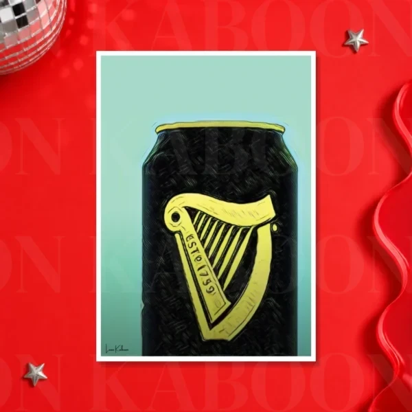 Guinness_Close_Up_A3 Retro Layered Cropped Guinness Can Print – A3 print mockup