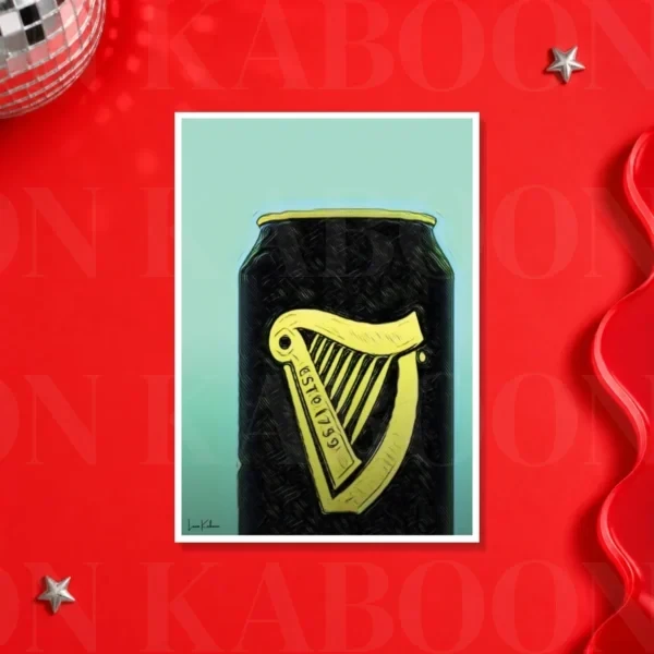 Guinness_Close_Up_A4 Retro Layered Cropped Guinness Can Print – A4 print mockup