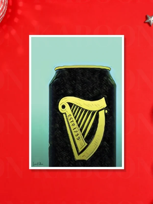 Guinness_Close_Up_A4 Retro Layered Cropped Guinness Can Print | Loon Kaboon
