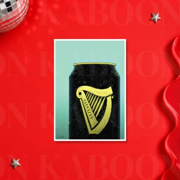 Guinness_Close_Up_A5 Retro Layered Cropped Guinness Can Print – A5 print mockup
