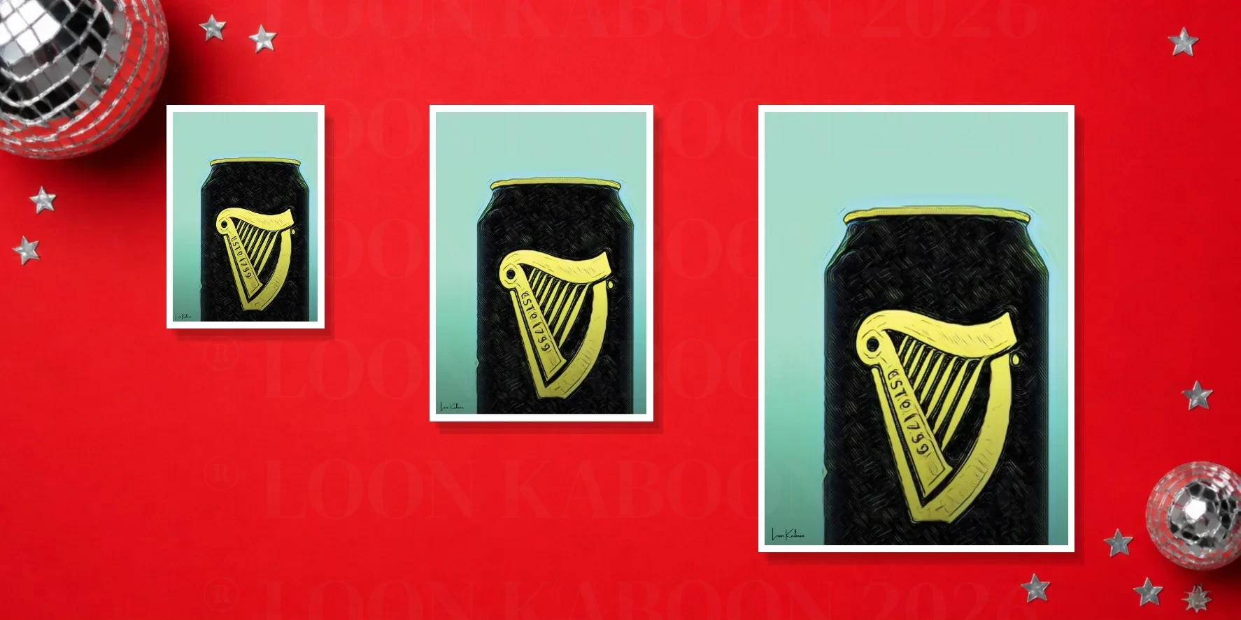 Retro Layered Cropped Guinness Can Print | Loon Kaboon