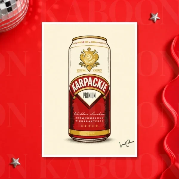 Retro Layered Karpackie Can Print – A3 print mockup