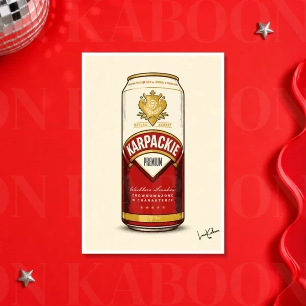 Retro Layered Karpackie Can Print – A4 print mockup