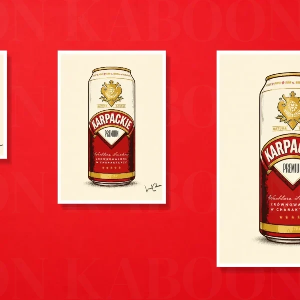 Retro Layered Karpackie Can Print – A5, A4 and A3 size comparison