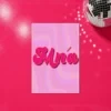 Mná Print product mockup on pink background