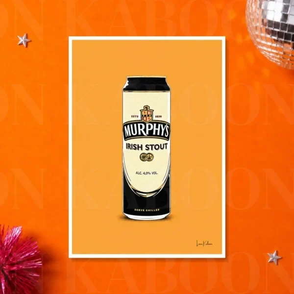 Murphys_Orange_A3 Retro Layered Murphy's Can Print – A3 print mockup