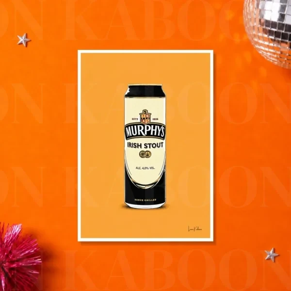 Murphys_Orange_A4 Retro Layered Murphy's Can Print – A4 print mockup