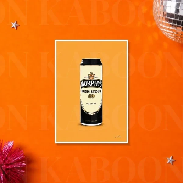 Murphys_Orange_A5 Retro Layered Murphy's Can Print – A5 print mockup