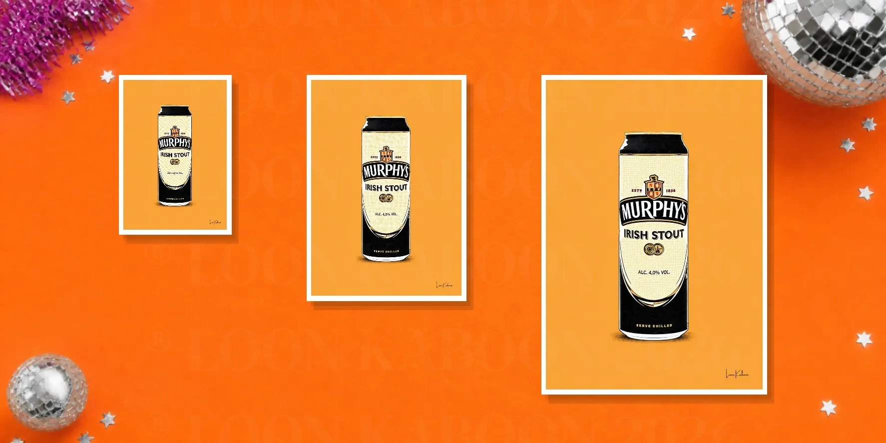 Retro Layered Murphy's Can Print – Murphys Orange A5 A4 A3 Comparison
