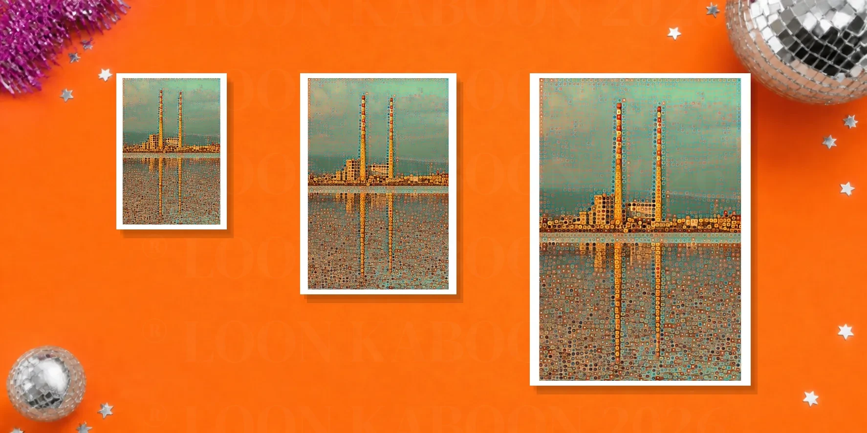 Poolbeg Towers Mosaic Swirls Print | Loon Kaboon