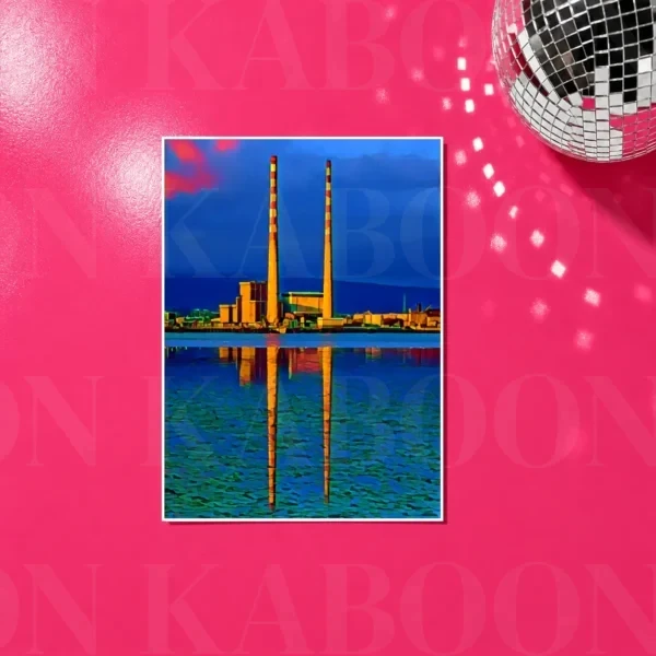 Poolbeg Towers Blue Print in A4 size