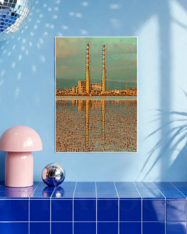 Poolbeg_Stacks_Mosaic_A3 Poolbeg Towers Mosaic Swirls Print | Loon Kaboon