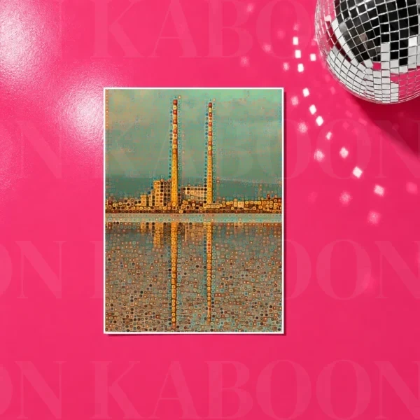 Poolbeg Towers Mosaic Swirls Print in A4 size