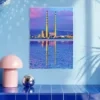 Poolbeg Towers Pastel Print – A3 print mockup