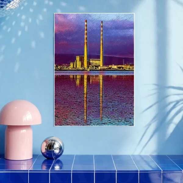 Poolbeg Towers At Dusk Print in A3 size