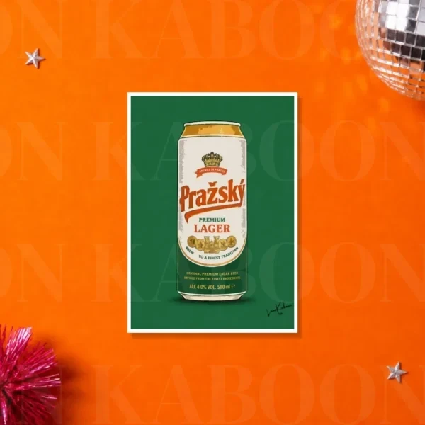 Retro Layered Prazsky Can Print – A5 print mockup