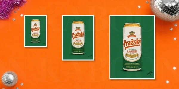 Retro Layered Prazsky Can Print – A5, A4 and A3 size comparison