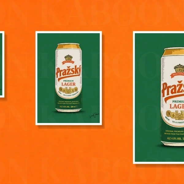 Retro Layered Prazsky Can Print – A5, A4 and A3 size comparison