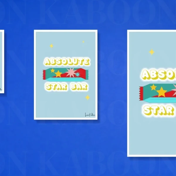 Absolute Star Bar Print – A5, A4 and A3 size comparison