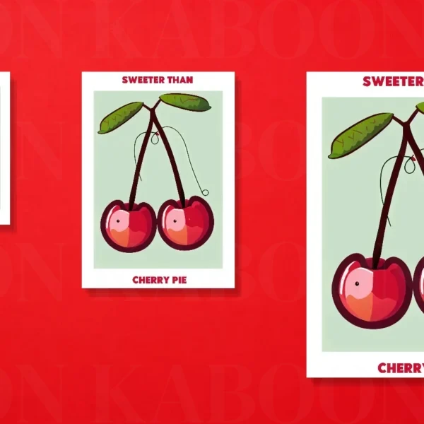 Sweeter Than Cherry Pie Print – A5, A4 and A3 size comparison