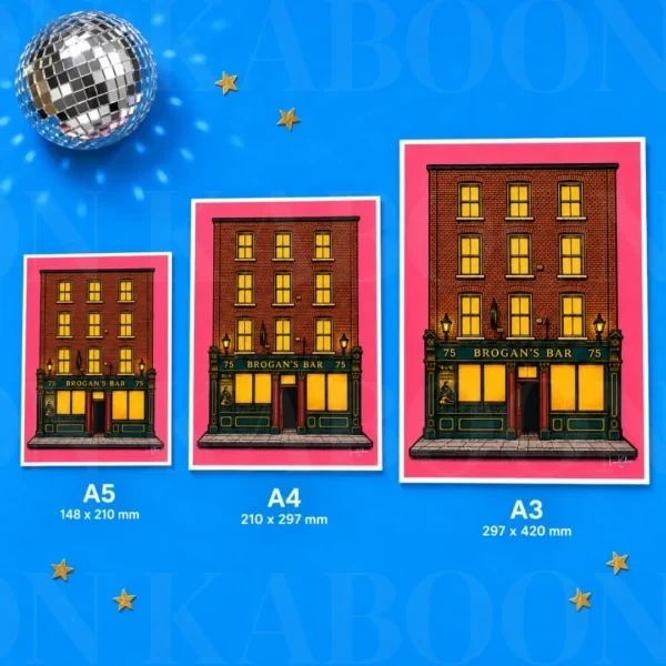 Brogan's Bar Pub Print in A5, A4 and A3 sizes