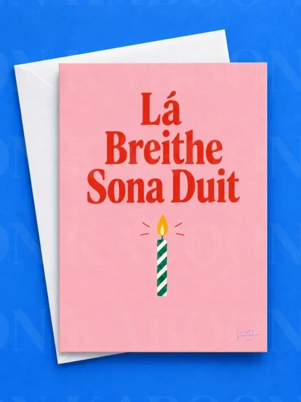 ‘Lá Breithe Sona Duit’ Candle Birthday Card as Gaeilge